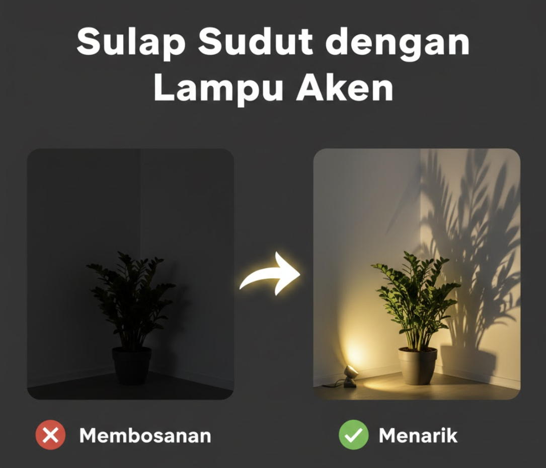 Sulap Sudut dengan Lampu Aksen