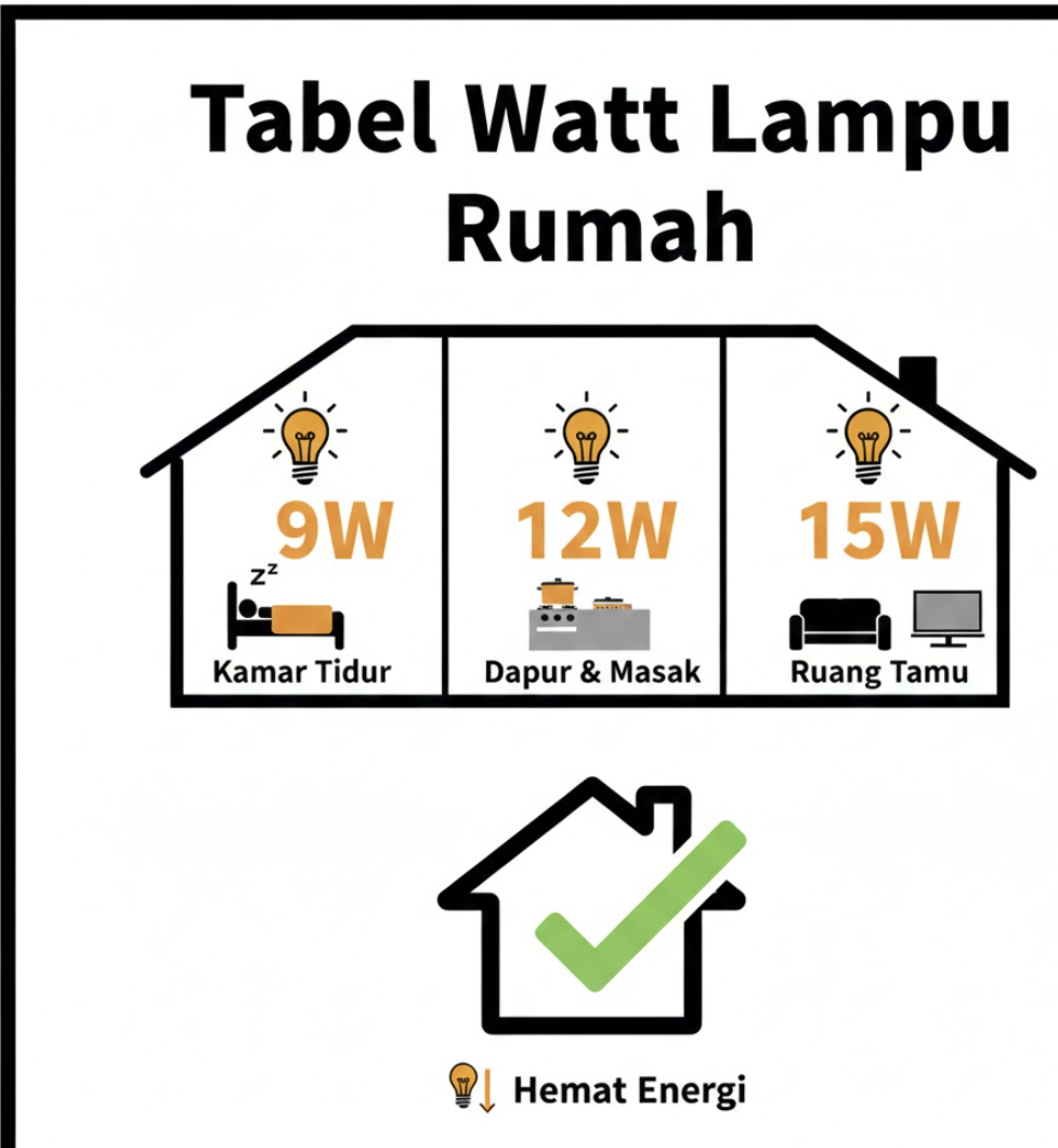 Tabel Watt Lampu Rumah